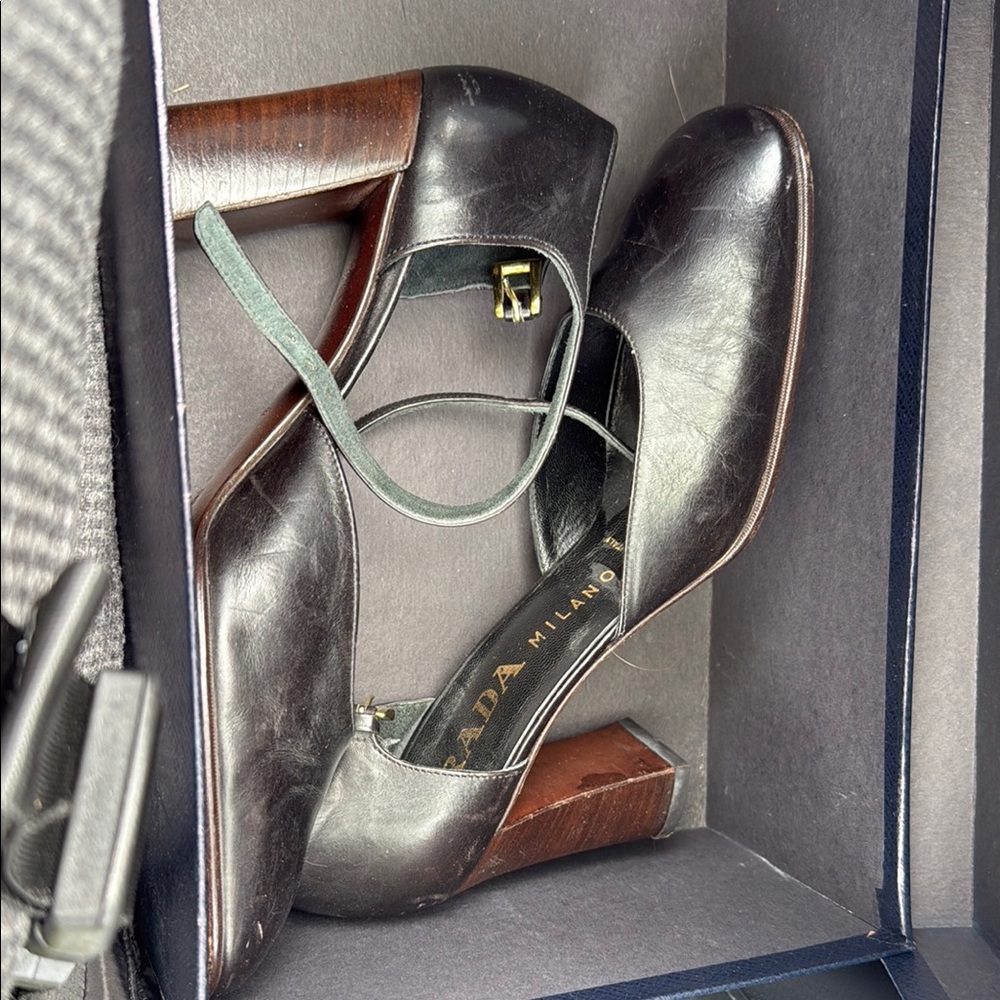 Prada Women's Black Leather Heels
